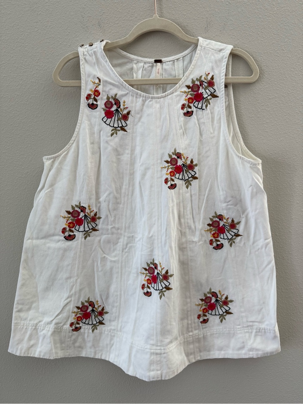 Free People Strada Embroidered Two-Piece Tank & Short Set XL - Picture 3 of 13